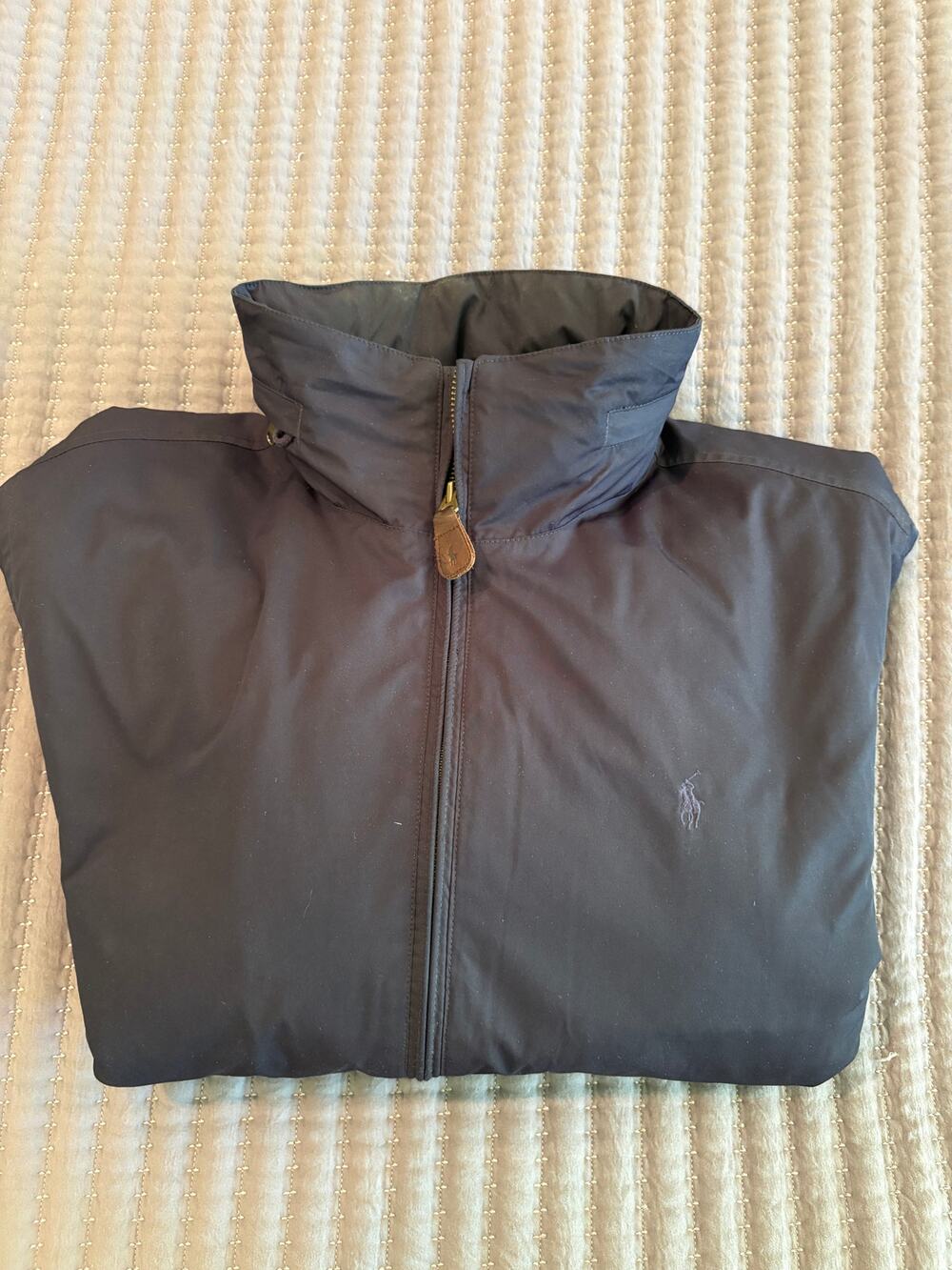 Polo Ralph Lauren Men’s Fleece Lined Jacket Dark Navy L – Stowaway Hood